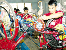 Sản xuất xe đạp tại Công ty Nhựa Chợ Lớn