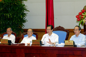 Thủ tướng Nguyễn Tấn Dũng chủ trì Hội nghị. Ảnh Hòa Bắc
