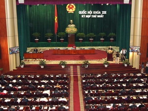Toàn cảnh phiên họp toàn thể Quốc hội khóa XIII. (Ảnh: Nguyễn Dân/TTXVN)