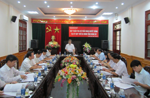Đồng chí Hoàng Thanh Mịch, Trưởng ban Tuyên giáo Tỉnh ủy, Trưởng Ban VHXH&DT (HĐND tỉnh) chủ trì cuộc họp.
