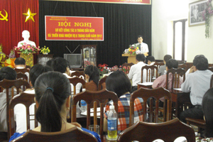 Đồng chí Hoàng Minh Tuấn, UVTV, Trưởng Ban Tổ chức Tỉnh uỷ phát biểu kết luận hội nghị.

