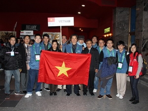 Đoàn Việt Nam tham dự Olympic toán học quốc tế tại Argentina. (Ảnh: Quang Sơn/Vietnam+)
