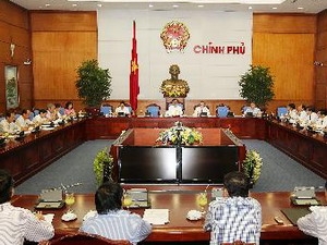 Quang cảnh buổi làm việc giữa Thủ tướng Chính phủ với Hội Luật gia Việt Nam. (Ảnh: Đức Tám/TTXVN)