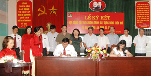 Đồng chí Trần Đăng Ninh, Phó Chủ tịch UBND tỉnh, đại diện các đơn vị được tài trợ và  cơ quan liên quan  chứng kiến lễ ký kết các hợp đồng.

