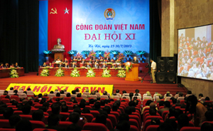 Khai mạc trọng thể Đại hội XI Công đoàn Việt Nam - Ảnh: TH