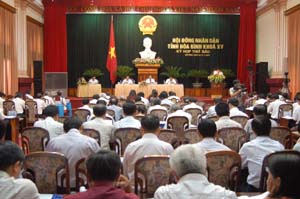 Toàn cảnh phiên khai mạc kỳ họp thứ 6, HĐND tỉnh khóa XV, nhiệm kỳ 2011 - 2016.