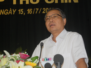 Đồng chí Vũ Mai Hồ, Giám đốc Sở Công thương trả lời chất vấn.
