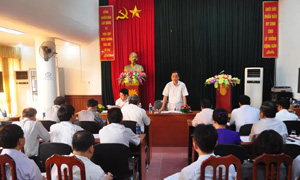 Đồng chí Nguyễn Văn Quang, Phó Bí thư Tỉnh ủy, Chủ tịch UBND tỉnh phát biểu kết luận buổi làm việc.