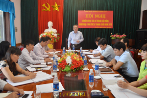 Đồng chí Đinh Quốc Liêm, UVBTV, Trưởng Ban Nội Chính Tỉnh ủy chủ trì hội nghị.

