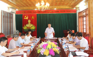 Đồng chí Đinh Quốc Liêm, Trưởng ban Nội chính Tỉnh uỷ  kết luận buổi làm việc.