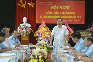 Đồng chí Chủ tịch UBND tỉnh Nguyễn Văn Quang phát biểu chỉ đạo tại hội nghị.
