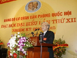 Chủ tịch Quốc hội Nguyễn Phú Trọng phát biểu tại Đại hội