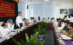 Thủ tướng Nguyễn Tấn Dũng phát biểu ý kiến tại buổi làm việc với lãnh đạo chủ chổt Tỉnh Bà Rịa - Vũng Tàu