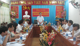 Đ/c Nguyễn Hữu Duyệt, Phó Bí thư Thường trực Tỉnh uỷ phát biểu kết luận hội nghị. 
