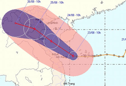 Chiều nay, bão số 3 ảnh hưởng trực tiếp vùng biển các tỉnh từ Đà Nẵng đến Thanh Hóa
