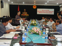 Bộ trưởng Bộ LĐ-TB&XH Nguyễn Thị Kim Ngân phát biểu tại buổi làm việc