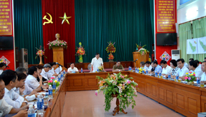 Đồng chí Hoàng Việt Cường, Bí thư Tỉnh uỷ phát biểu kết luận hội nghị.