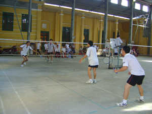 Các VĐV thi đấu ở nội dung cầu lông đôi nam 31 – 40 tuổi.
