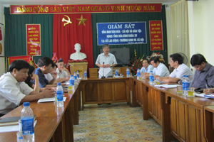 đồng chí Hoàng Thanh Mịch, TVTU, Trưởng Ban Tuyên giáo Tỉnh ủy, Trưởng ban VH - XH&DT phát biểu kết luận tại buổi làm việc với Sở LĐ - TB&XH.