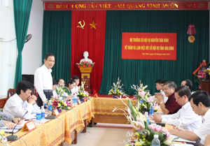 Đồng chí Nguyễn Thái Bình, UVT.Ư Đảng, Bộ trưởng Bộ Nội vụ phát biểu tại buổi làm việc.
