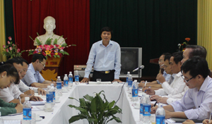 Đồng chí Trần Đăng Ninh, Phó Bí thư TT Tỉnh uỷ phát biểu kết luận buổi làm việc.