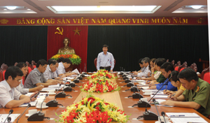 Đồng chí Trần Đăng Ninh - Phó Bí thư TT Tỉnh ủy, Trưởng Ban Chỉ đạo công tác tôn giáo tỉnh phát biểu kết luận buổi làm việc.