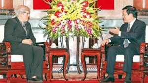 Chủ tịch nước Trương Tấn Sang tiếp Phó Chủ tịch Ngân hàng Thế giới Ra-xen Kai. Ảnh: NGUYỄN KHANG (TTXVN)