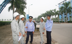 Lực lượng bảo vệ  KCN Lương Sơn  trực 24/24h  đảm bảo ANTT trên địa bàn.