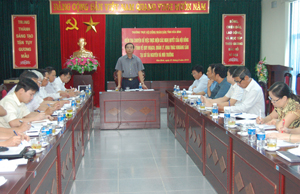 Đồng chí Hoàng Văn Tứ, Phó Chủ tịch HĐND tỉnh phát biểu kết luận buổi làm việc.