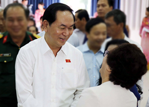 Chủ tịch nước Trần Đại Quang gặp gỡ cử tri sáng nay