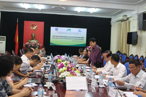 Đồng chí Nguyễn Văn Dũng, Phó Chủ tịch UBND tỉnh phát biểu kết luận hội thảo.
