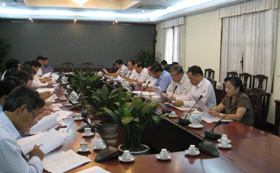Các đồng chí lãnh đạo tỉnh làm việc tại  Bộ Kế hoạch - Đầu tư tại Hà Nội.