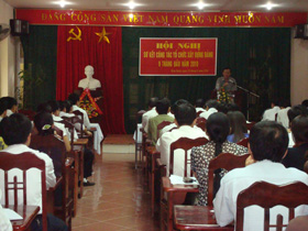 Đồng chí Nguyễn Hữu Duyệt, Phó Bi thư thường trực Tỉnh ủy Tới dự và phát biểu ý kiến chỉ đạo tại hội nghị.