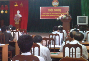 Đồng chí Nguyễn Văn Quang, Phó Bí thư Thường trực Tỉnh uỷ, Chủ tịch HĐND tỉnh phát biểu tại hội nghị