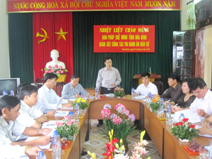 Đồng chí Hoàng Minh Tuấn, Trưởng Ban pháp chế HĐND tỉnh kết luận tại buổi giảm sát.