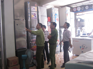 Đoàn thanh, kiểm tra sự phù hợp của sản phẩm hàng hóa với tiêu chuẩn công bố áp dụng tại cơ sở kinh doanh điện tử - điện lạnh huyện Lạc Thủy.