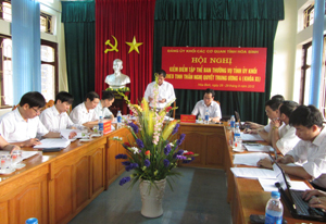 Lãnh đạo Đảng ủy Khối các cơ quan tỉnh báo cáo giải trình các ý kiến góp ý của tập thể, cá nhân đối với BTV Đảng ủy Khối các cơ quan tỉnh.