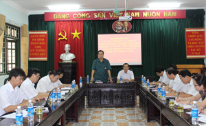 Đồng chí Nguyễn Văn Quang – Phó Bí thư TT Tỉnh uỷ, Chủ tịch HĐND tỉnh phát biểu kết luận buổi làm việc.