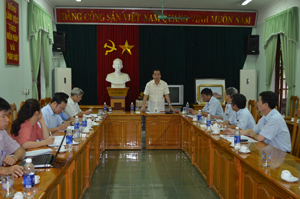 Đồng chí Nguyễn Văn Quang, Phó Bí thư TT Tỉnh ủy, Chủ tịch HĐND tỉnh phát biểu chỉ đạo tại buổi làm việc. 

