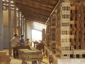 Nhà máy sản xuất gạch, ngói cao cấp huyện Lạc Sơn được đầu tư máy móc thiết bị, dây chuyền trung bình mỗi năm sản xuất được 20 triệu viên cung cấp cho thị trường.
