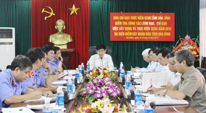 Đồng chí Nguyễn Văn Dũng, Phó Chủ tịch UBND tỉnh, Trưởng đoàn kiểm tra phát biểu kết luận buổi làm việc.
