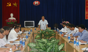 Đồng chí Nguyễn Văn Quang, Chủ tịch UBND tỉnh kết luận buổi làm việc.