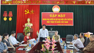 Đồng chí Trần Đăng Ninh, Phó Bí thư TT Tỉnh ủy phát biểu tại buổi gặp mặt.