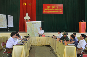 Nội dung diễn tập Hội nghị BTV Huyện ủy Đà Bắc ra Nghị quyết lãnh đạo chuyển địa phương vào trạng thái khẩn cấp về quốc phòng.