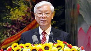 Tổng Bí thư Nguyễn Phú Trọng phát biểu tại Đại hội. 
