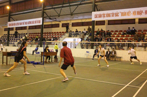 Các vận động viên tham gia thi đấu giải bóng bàn - cầu lông - quần vợt lãnh đạo tỉnh năm 2015.

