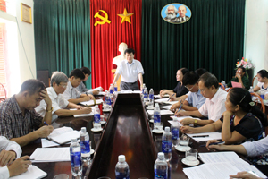 Đồng chí Nguyễn Văn Chương, Phó Chủ tịch UBND tỉnh, Trưởng ban đại diện hội đồng quản trị NHCSXH tỉnh phát biểu kết luận buổi làm việc.