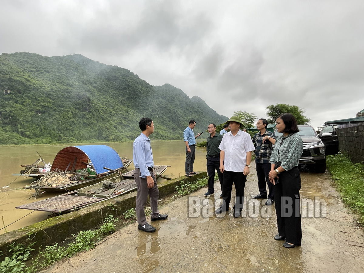 Kiểm tra công tác phòng, chống thiên tai và tìm kiếm cứu nạn tại huyện Lạc Thuỷ