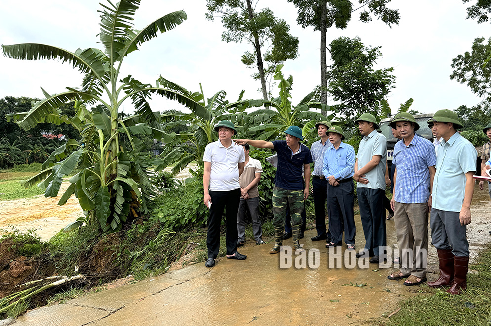 Kiểm tra tình hình ứng phó, khắc phục hậu quả mưa bão tại thành phố Hoà Bình